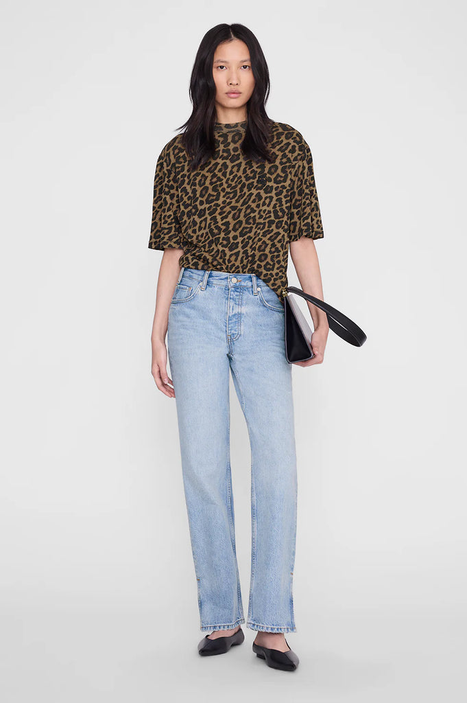Avi Tee in Black and Brown Leopard