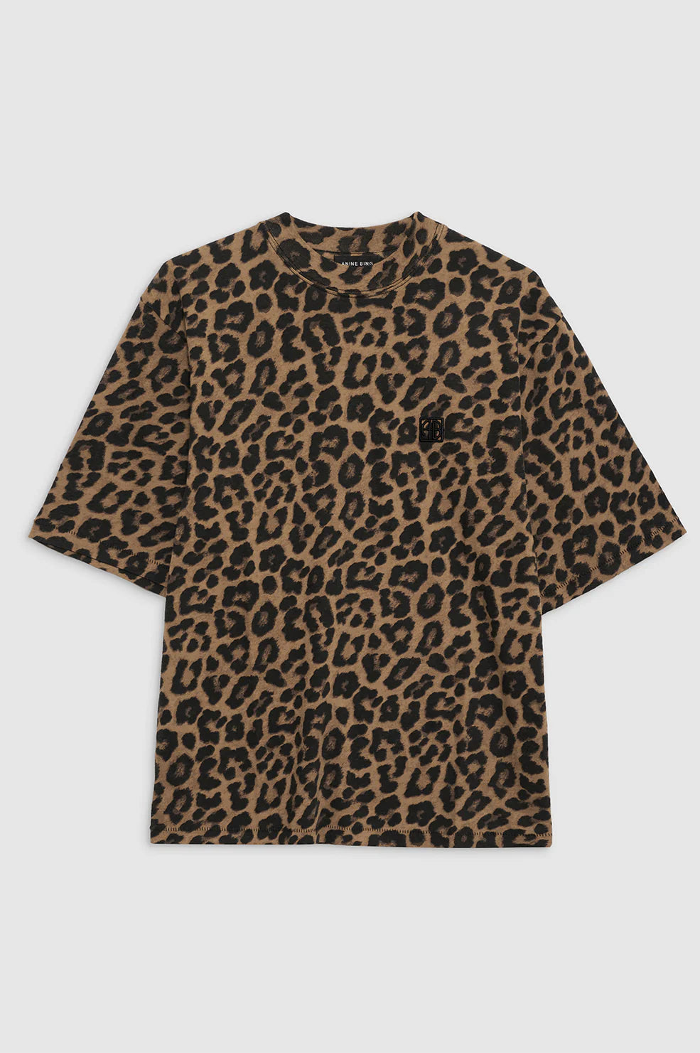 Avi Tee in Black and Brown Leopard