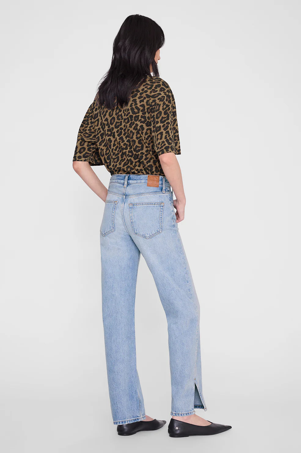 Avi Tee in Black and Brown Leopard