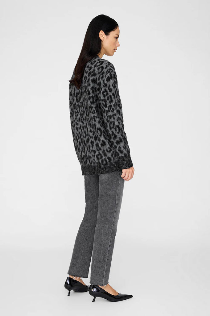 Banks Cardigan in Grey Leopard