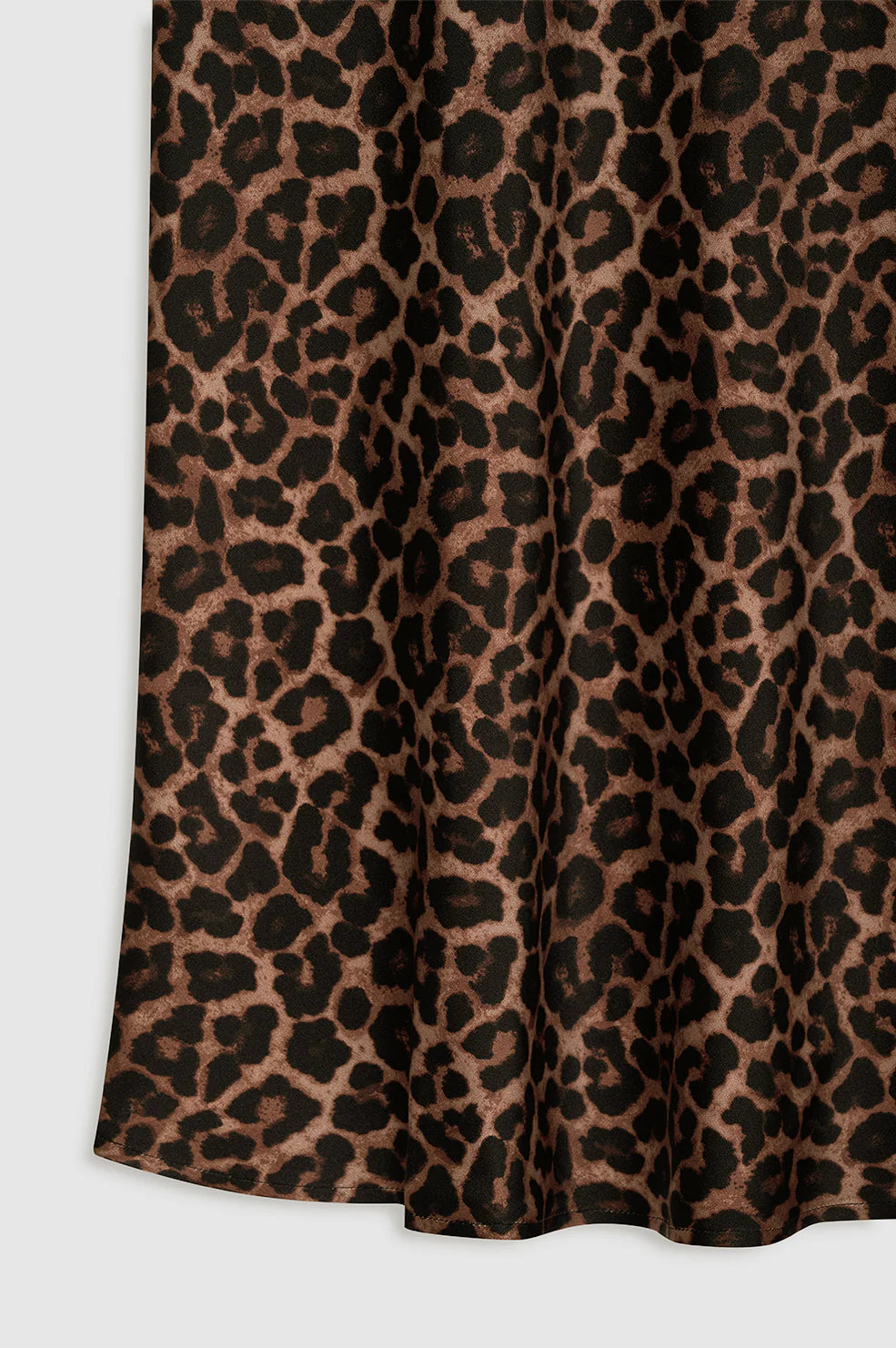 Bar Silk Skirt in Black and Brown Leopard