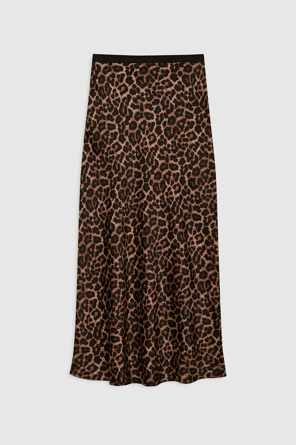 Bar Silk Skirt in Black and Brown Leopard