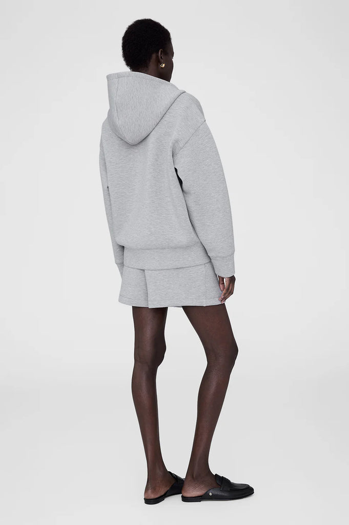 Bond Zip Up Hoodie Framed Monogram in Heather Grey