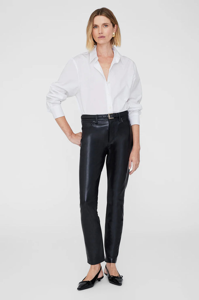Anine Bing Bruno Pant in Black Recycled Leather