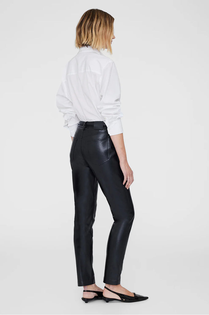 Anine Bing Bruno Pant in Black Recycled Leather