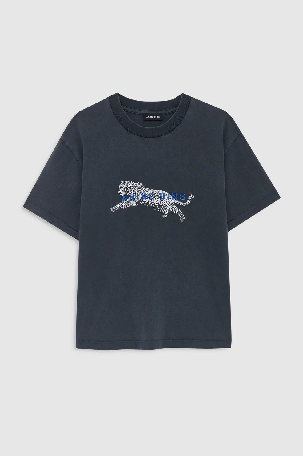 Cade Tee Leopard in Washed Black