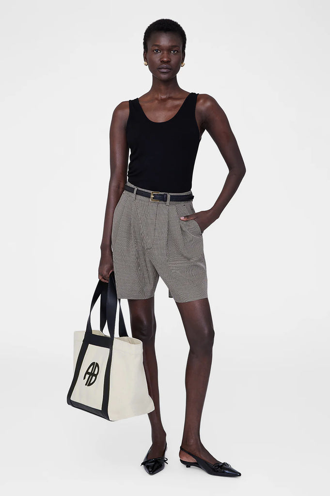 Cara Tote in Natural Canvas with Black