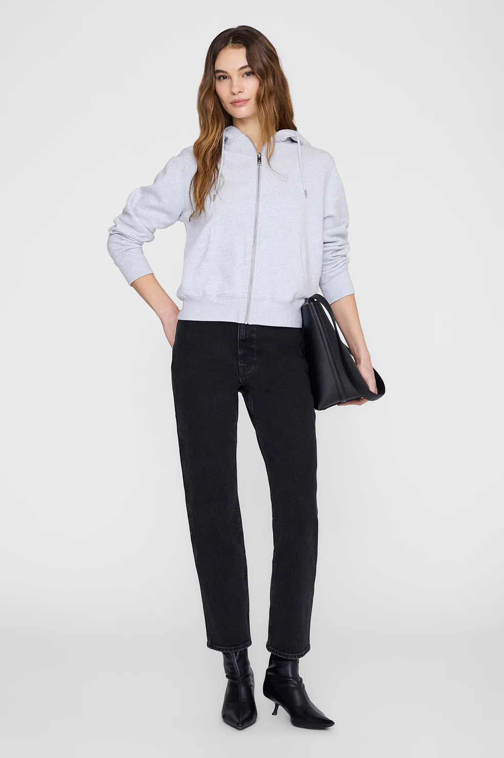 Casper Zip Up Bing in Grey Melange
