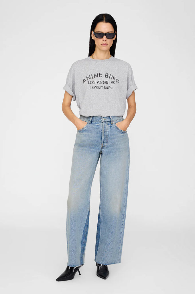 Cohen Tee Los Angeles Stencil in Medium Heather Grey