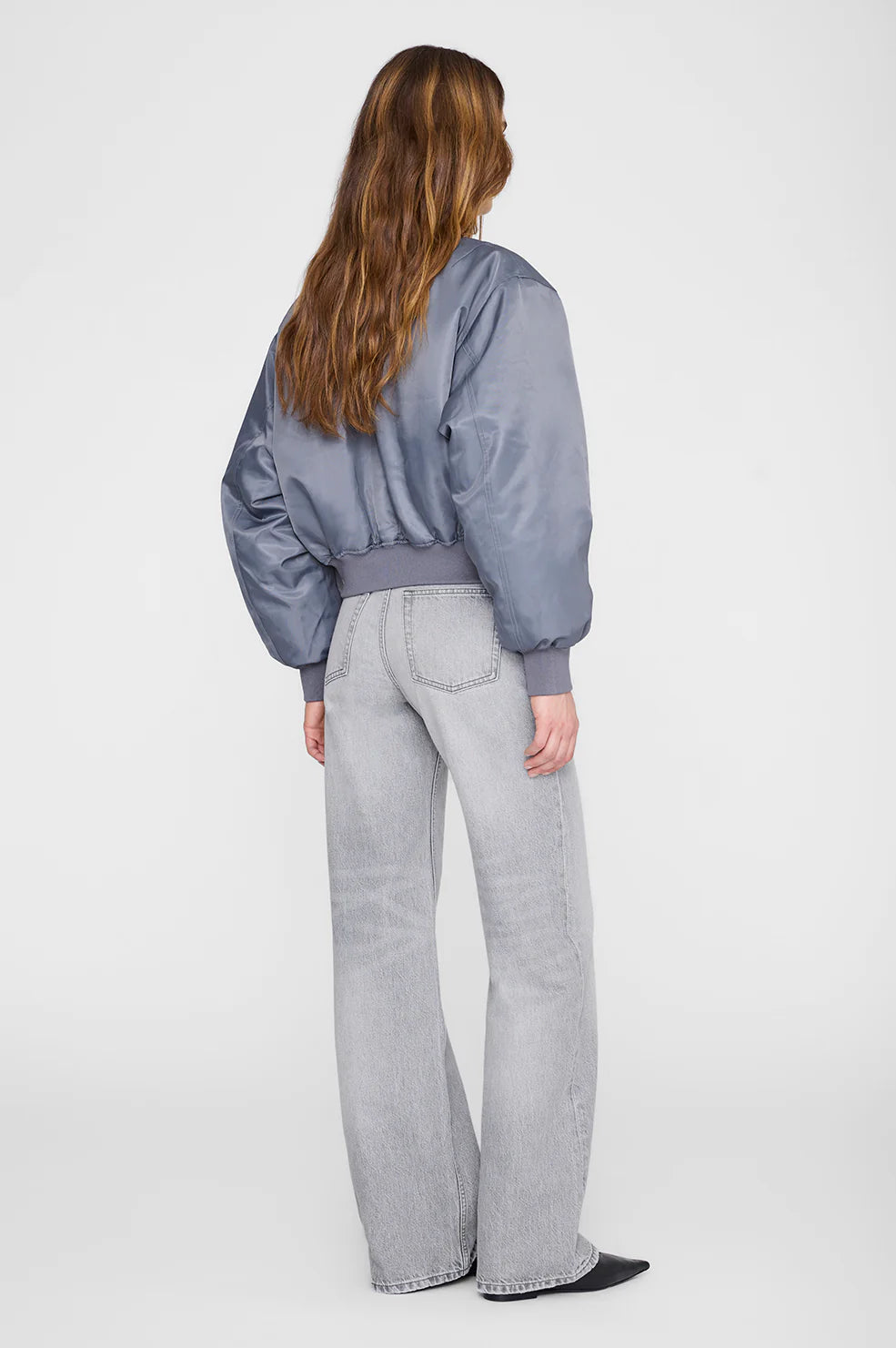 Cropped Leon Bomber in Dark Grey