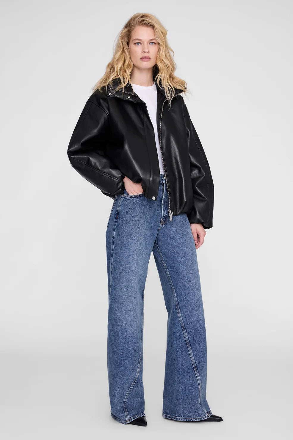 Cyrus Jacket in Black Recycled Leather