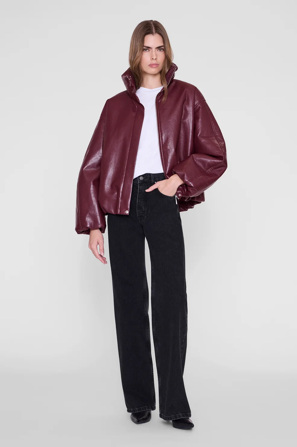 Cyrus Jacket in Burgundy Recycled Leather