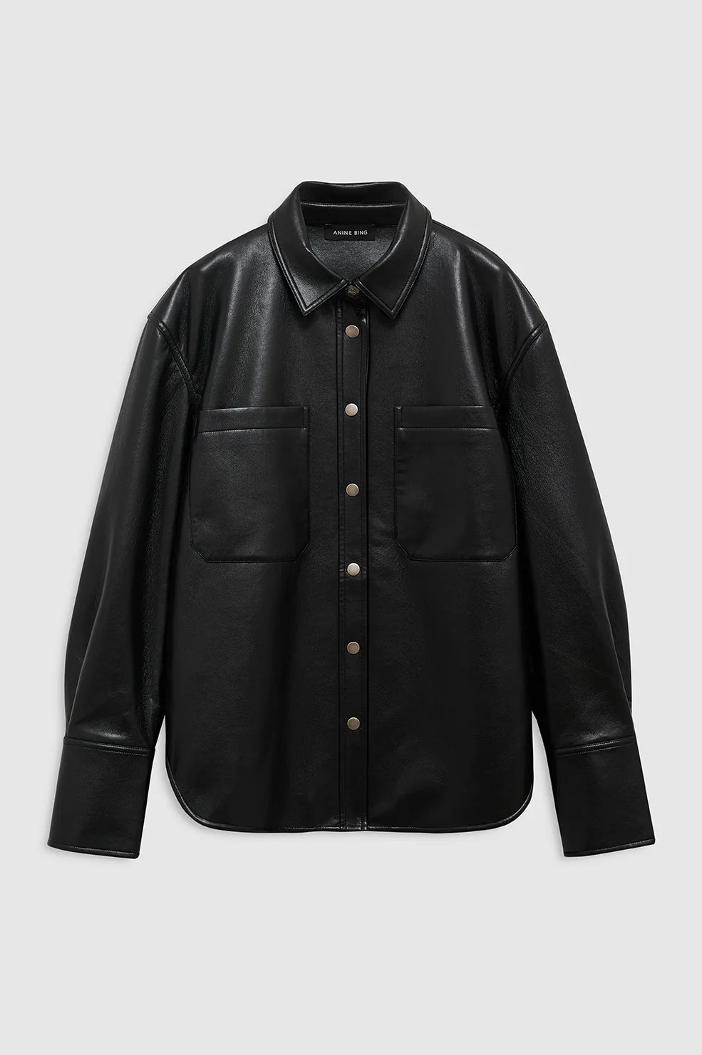 Dante Shirt in Black Recycled Leather