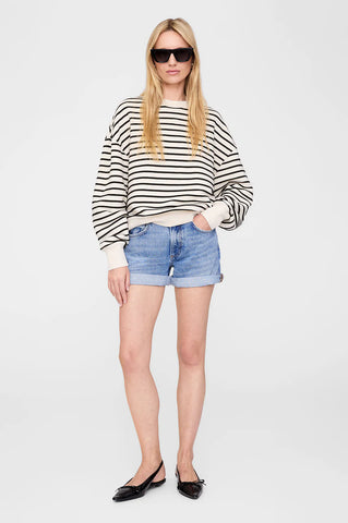Dean Sweatshirt in Black Stripe French Terry