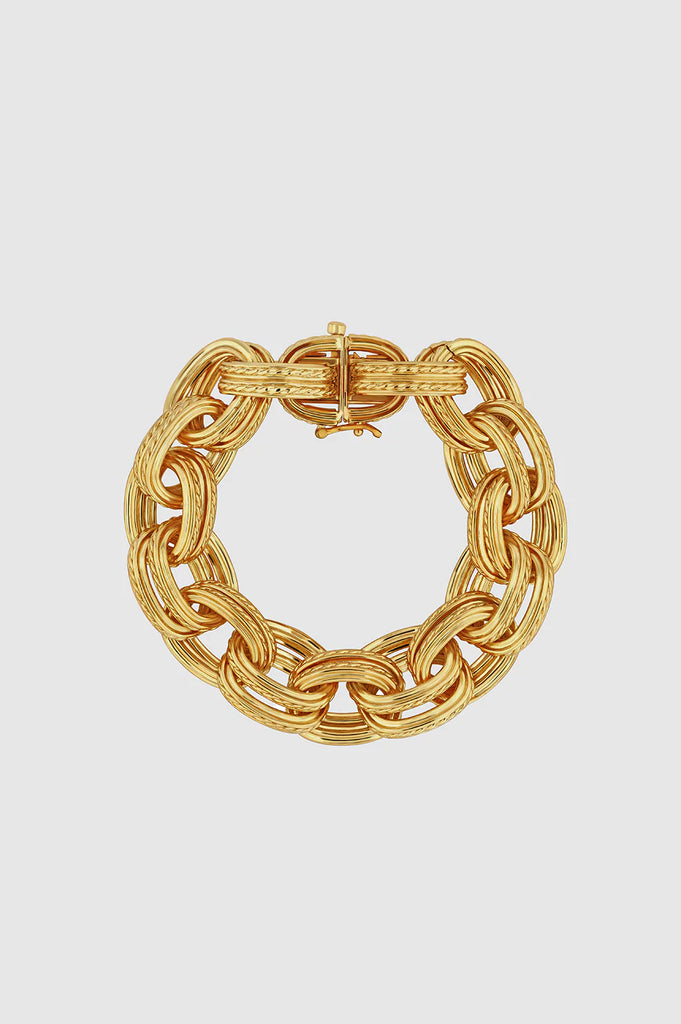 Double Link Chain Bracelet in Gold