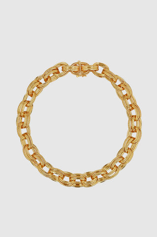 Double Link Chain Necklace in Gold
