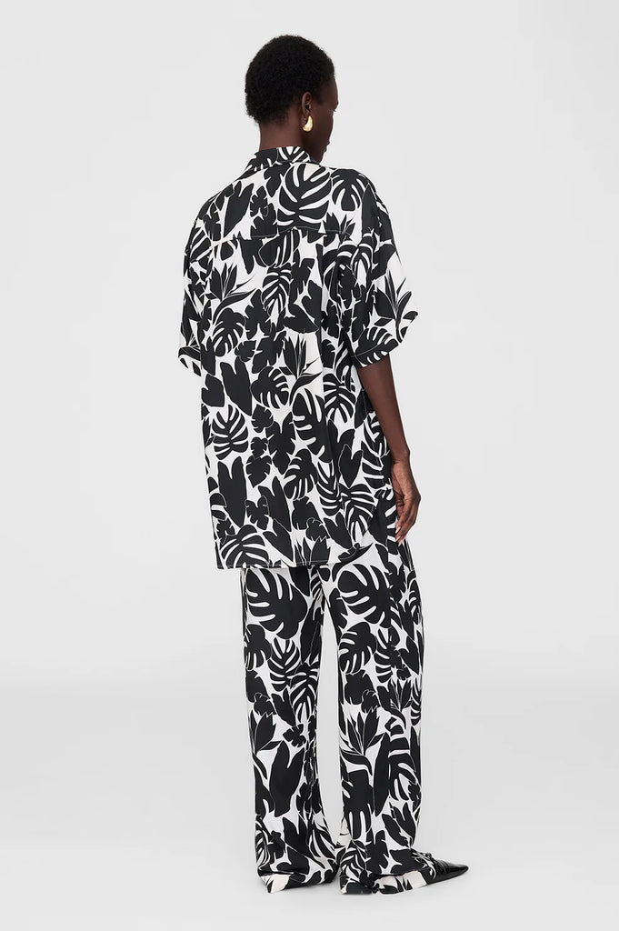 Elain Pant in Black Bird of Paradise