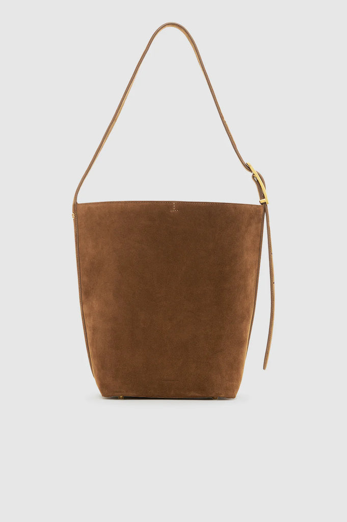 Elly Bucket Bag Suede in Tobacco