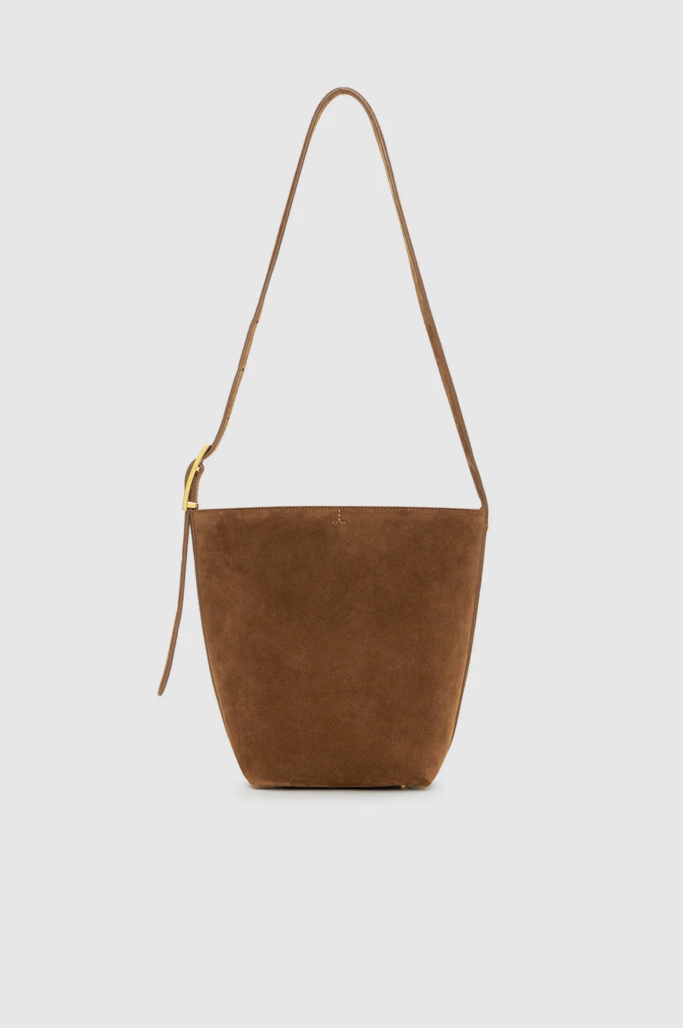 Elly Medium Bucket Bag Suede in Tobacco