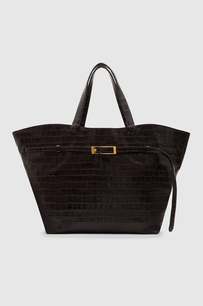 Elly Tote Embossed in Dark Brown