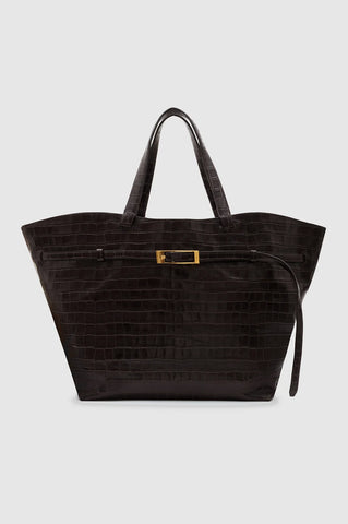 Elly Tote Embossed in Dark Brown