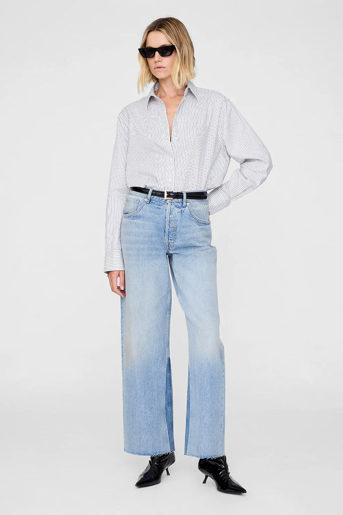 Essie Shirt in White and Navy Stripe