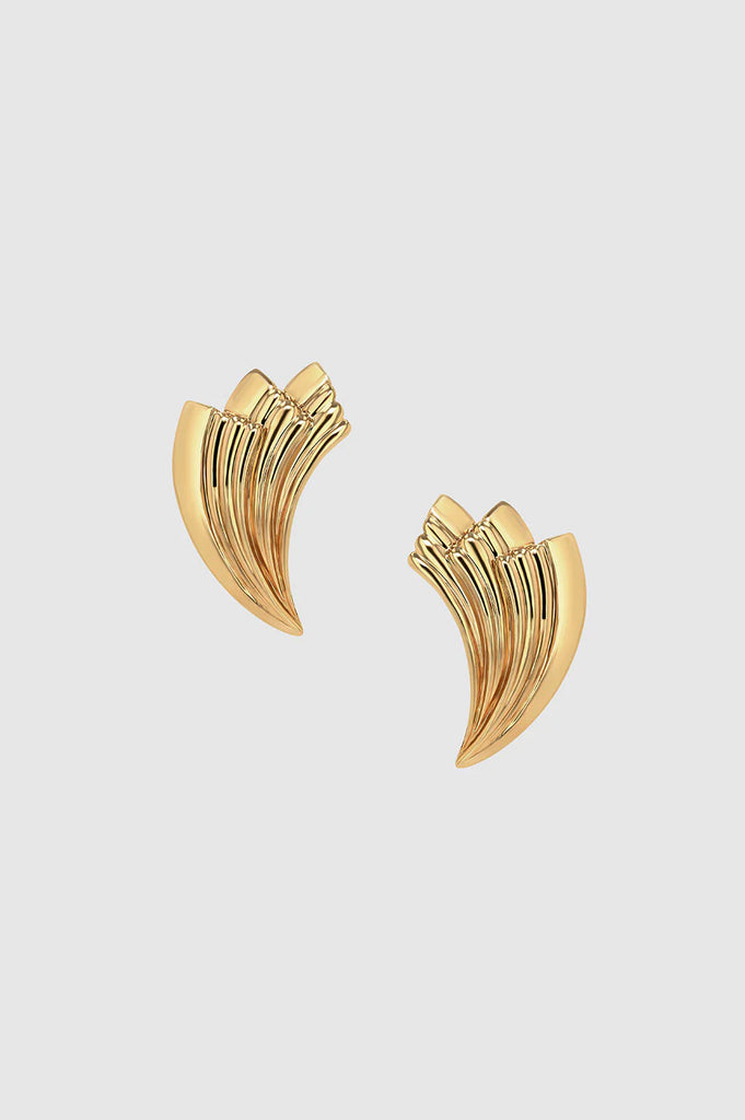 Fan Earrings in Gold
