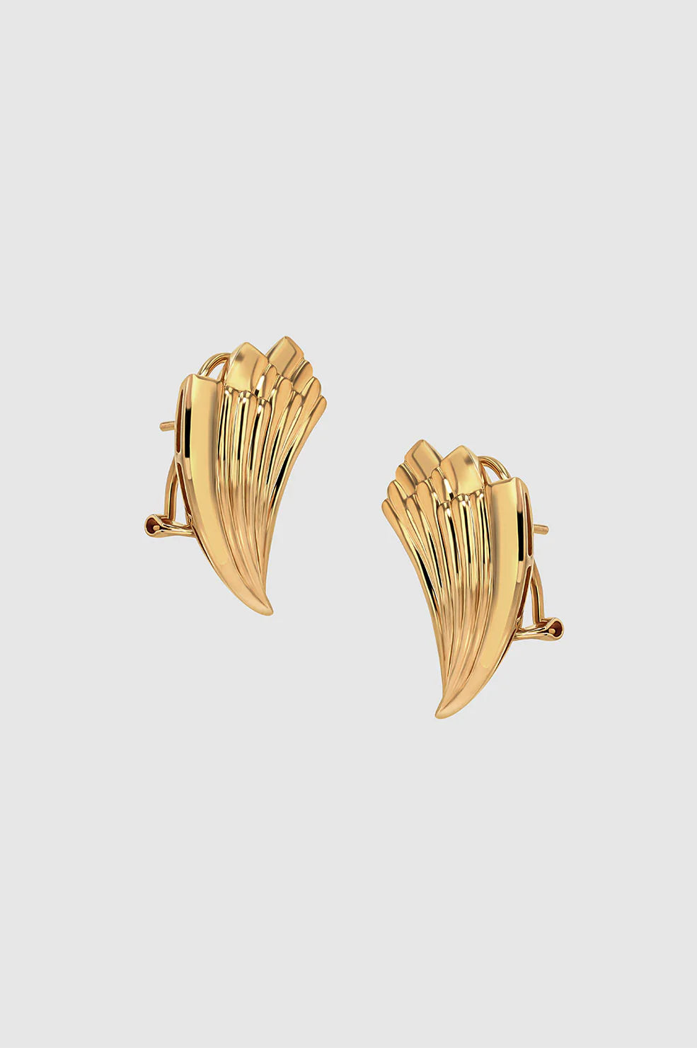 Fan Earrings in Gold