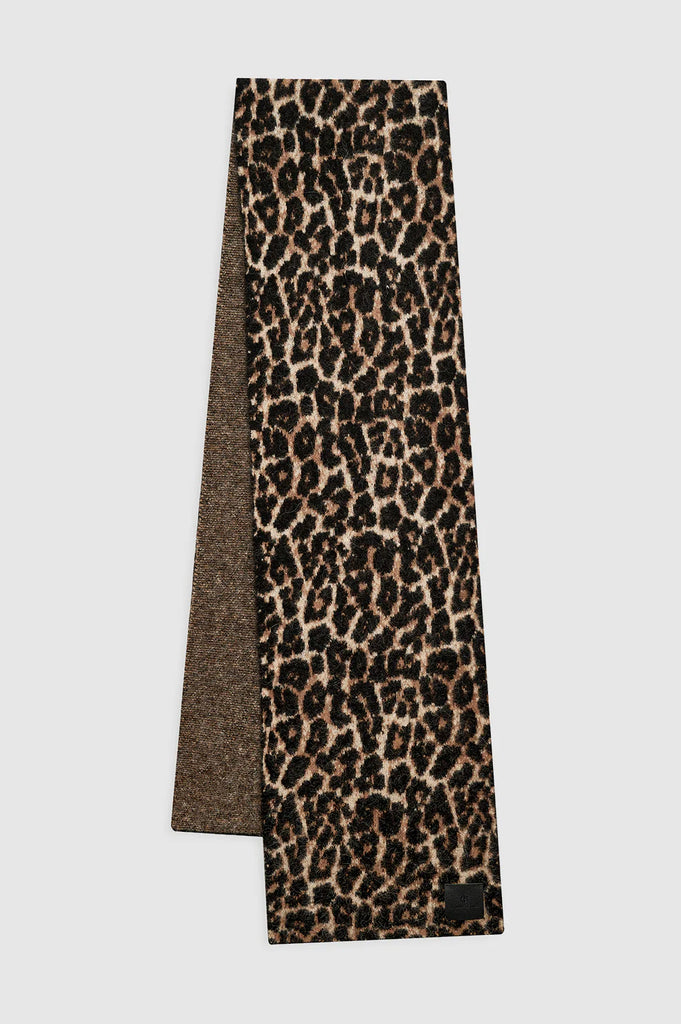 Hannah Scarf in Black and Brown Leopard