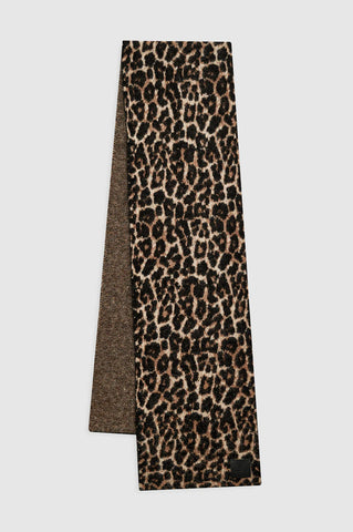 Hannah Scarf in Black and Brown Leopard