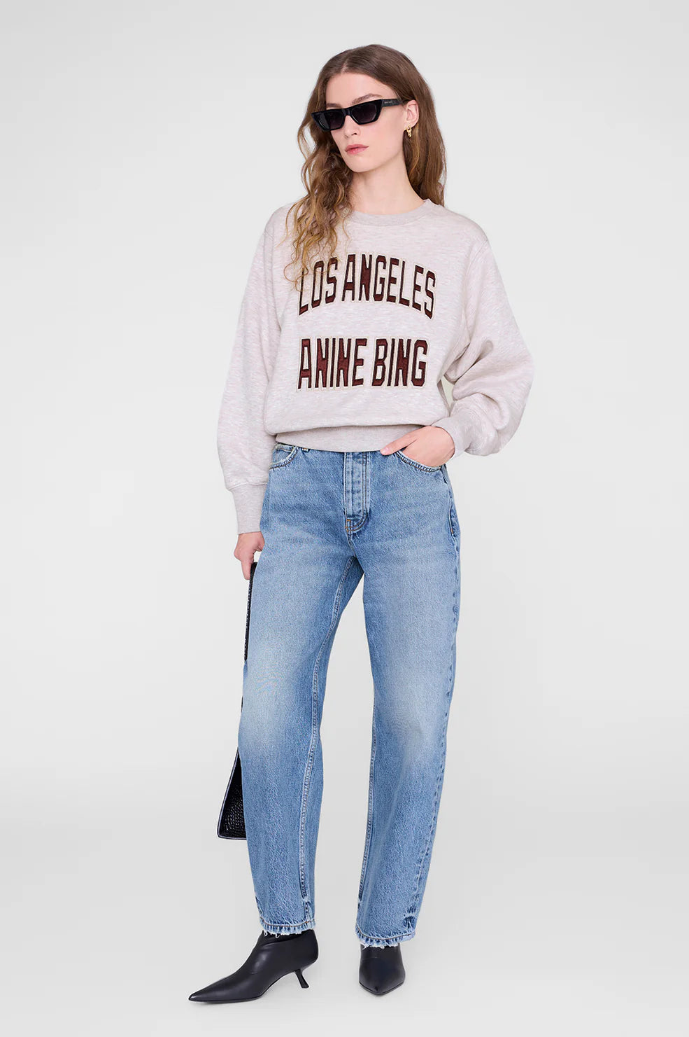 Harry Shrunken Sweatshirt LA in Oatmeal Melange