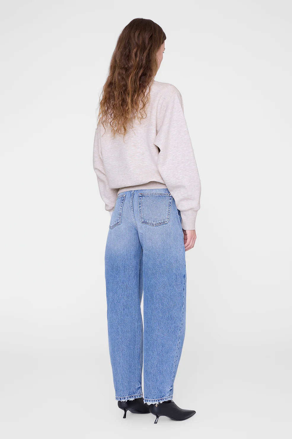 Harry Shrunken Sweatshirt LA in Oatmeal Melange