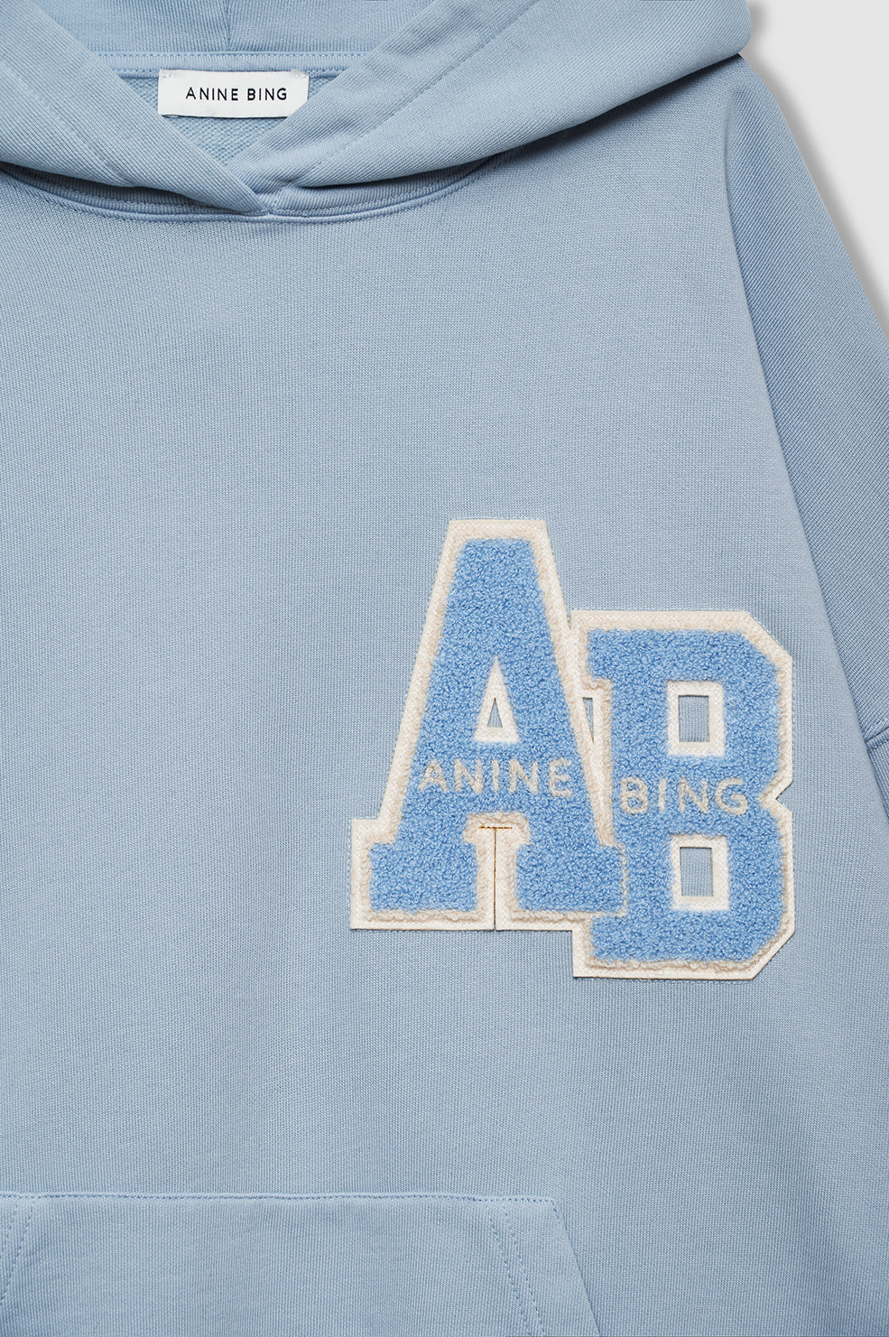 Harvey Sweatshirt Letterman in Washed Light Blue