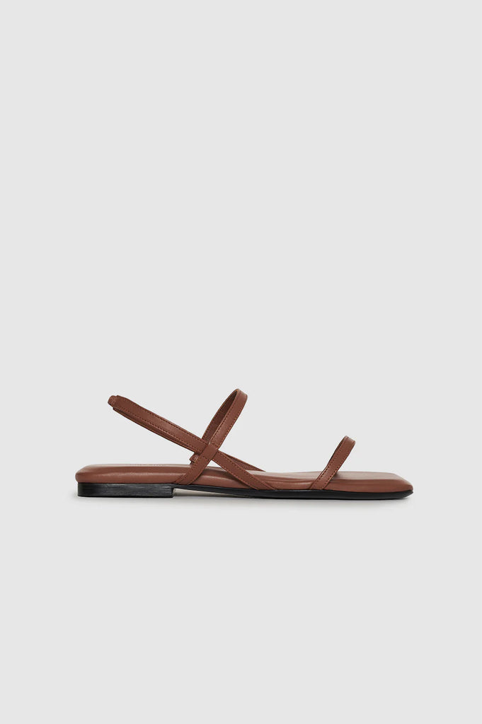 Hilda Flat Sandals in Cognac