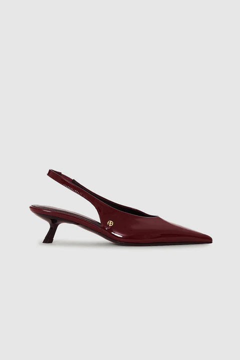 Hilda Slingback Pumps in Oxblood Patent