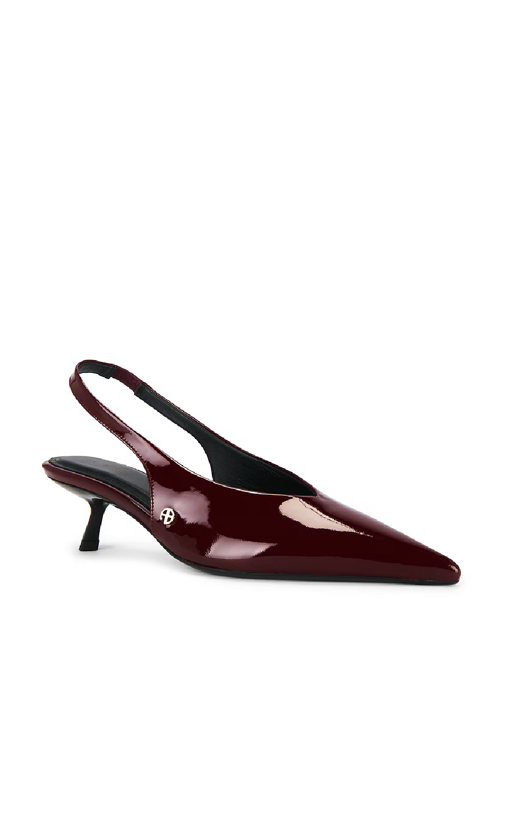 Anine Bing Hilda Slingback Pumps in Oxblood Patent