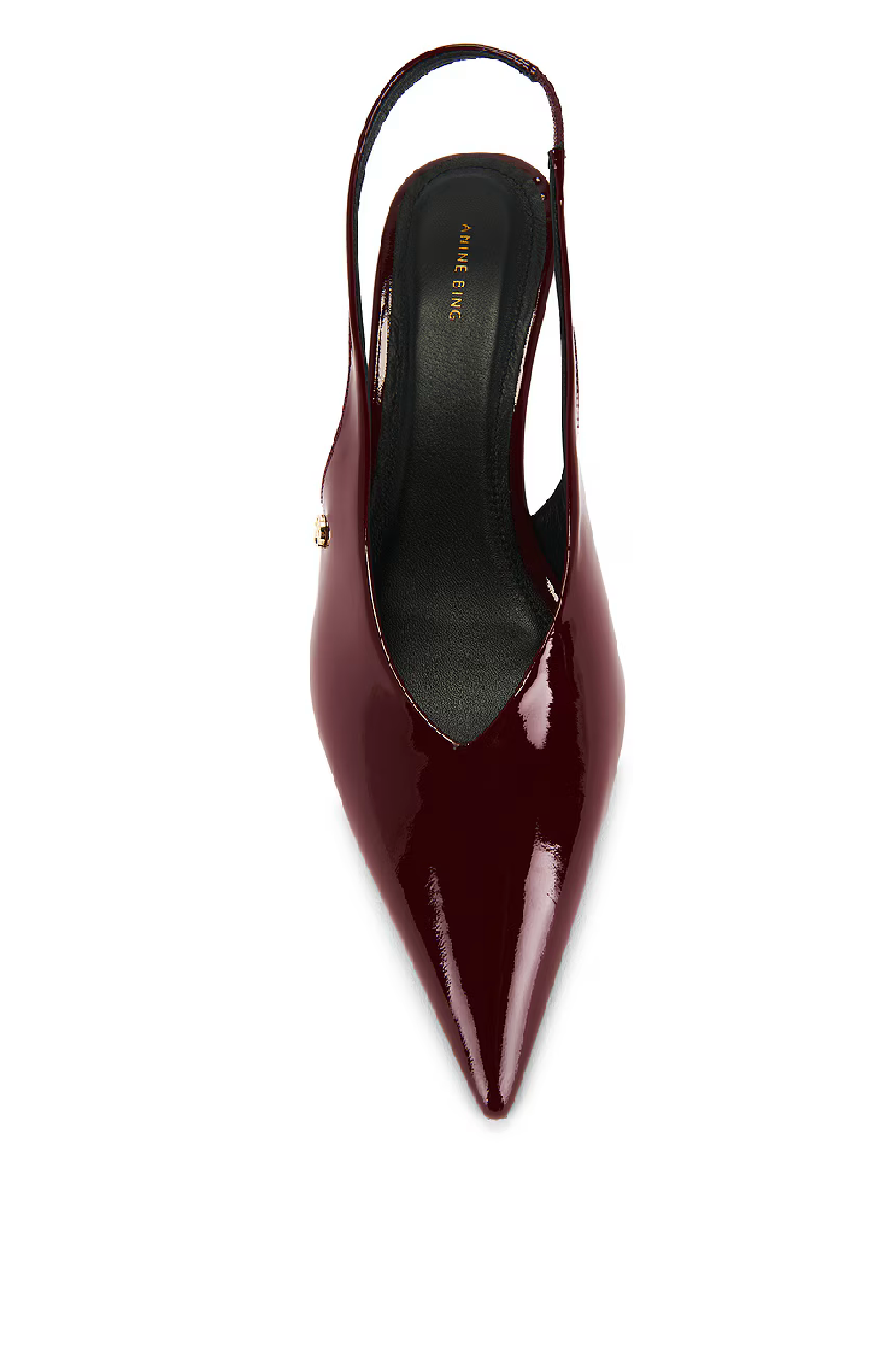 Anine Bing Hilda Slingback Pumps in Oxblood Patent