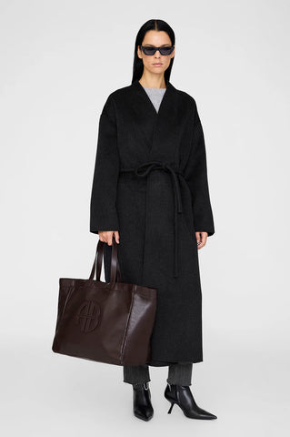 Hunter Coat in Dark Heather Grey Cashmere Blend