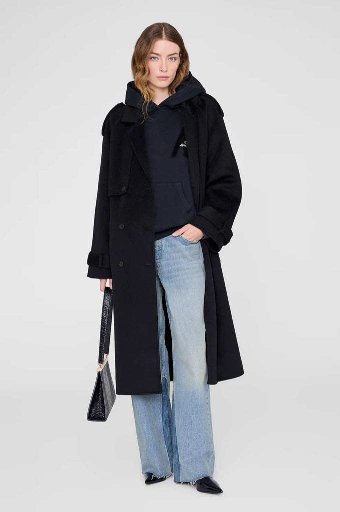 Jaci Hoodie Letterman in Vintage Black