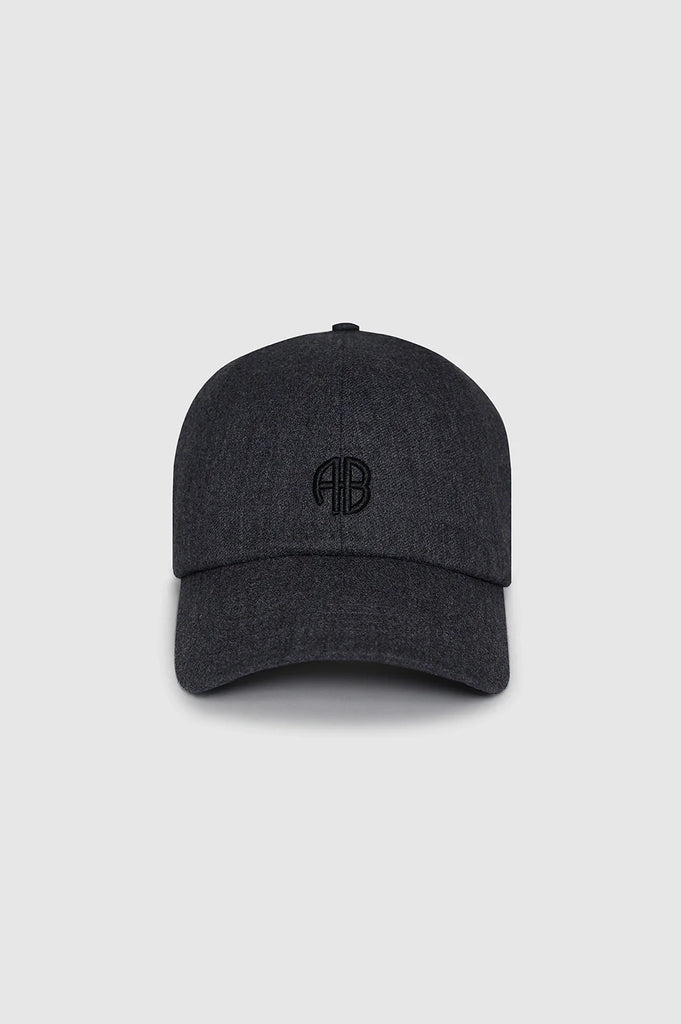 Jeremy Baseball Cap AB in Dark Heather Grey Wool