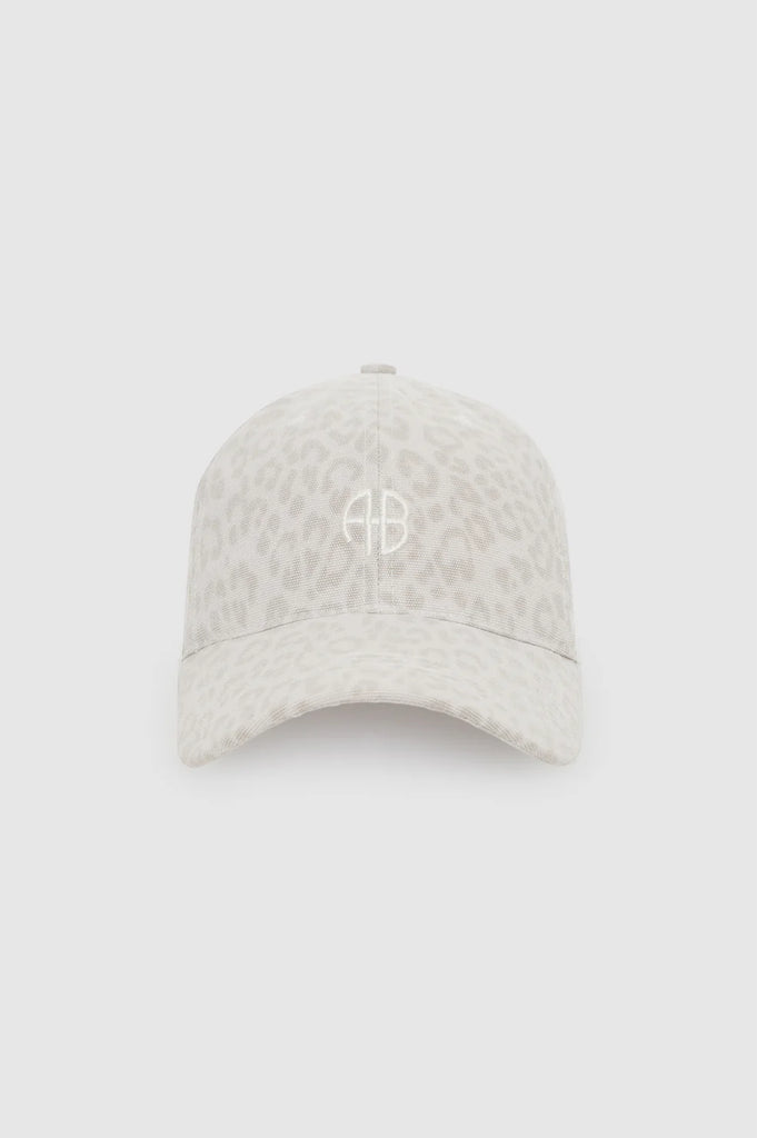 Jeremy Baseball Cap AB in Washed White Leopard