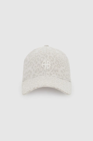 Jeremy Baseball Cap AB in Washed White Leopard