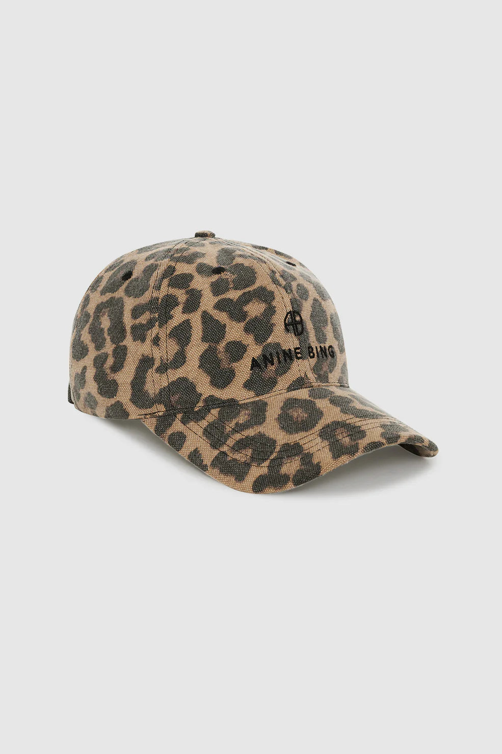 Jeremy Baseball Cap in Black and Brown Leopard