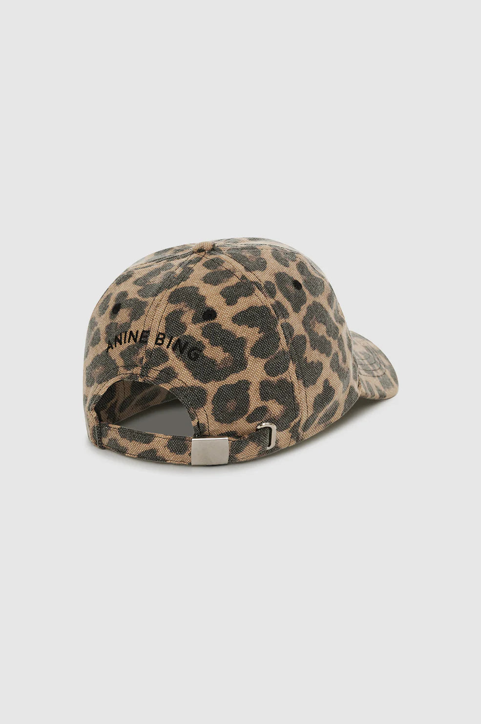 Jeremy Baseball Cap in Black and Brown Leopard