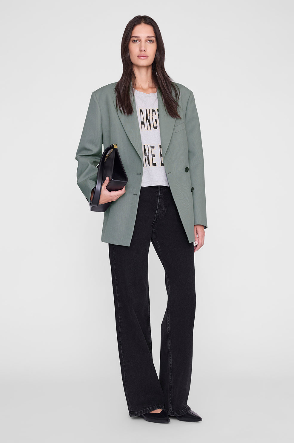 Johnny Cropped Tee in Grey Melange