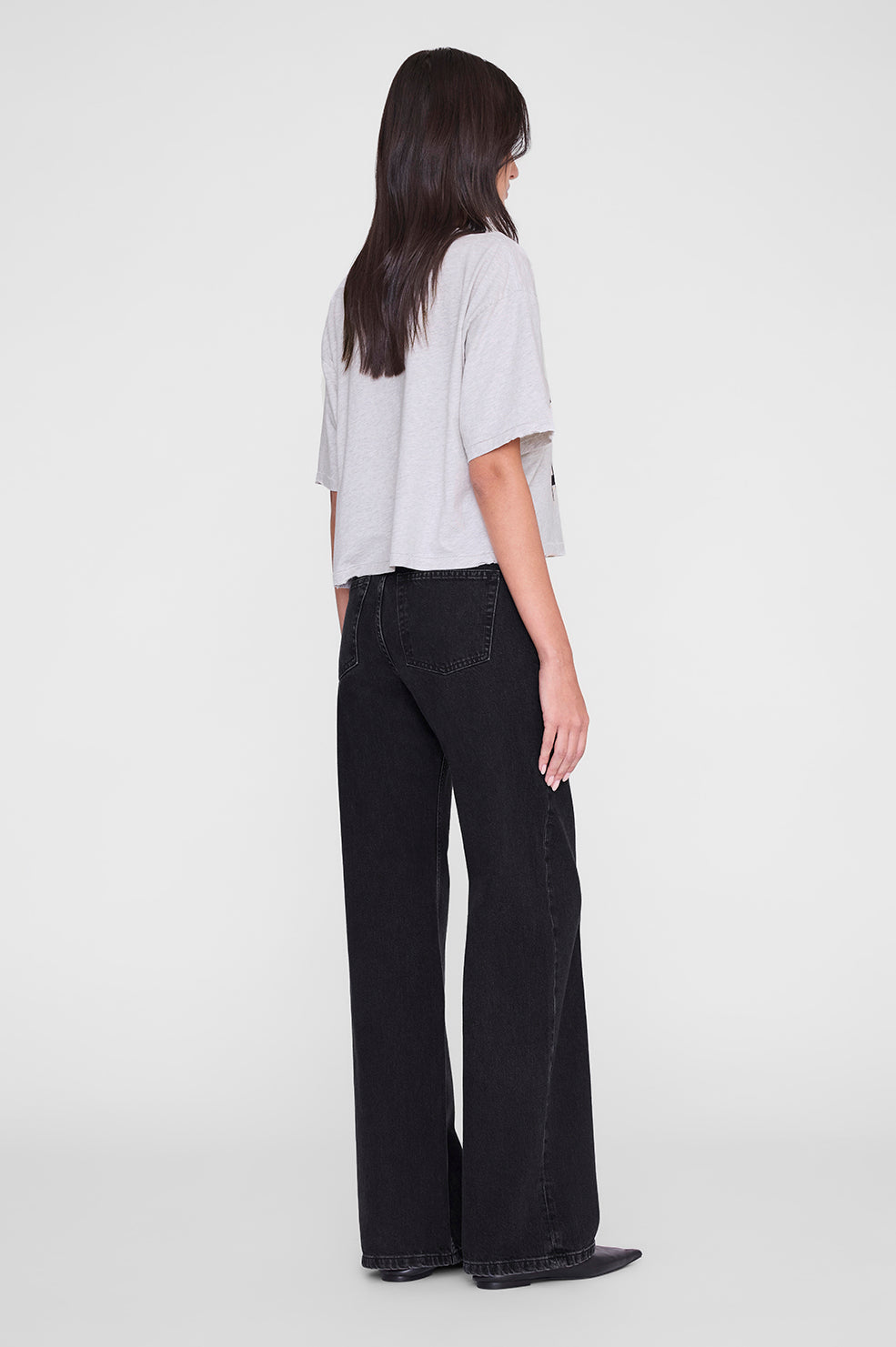 Johnny Cropped Tee in Grey Melange