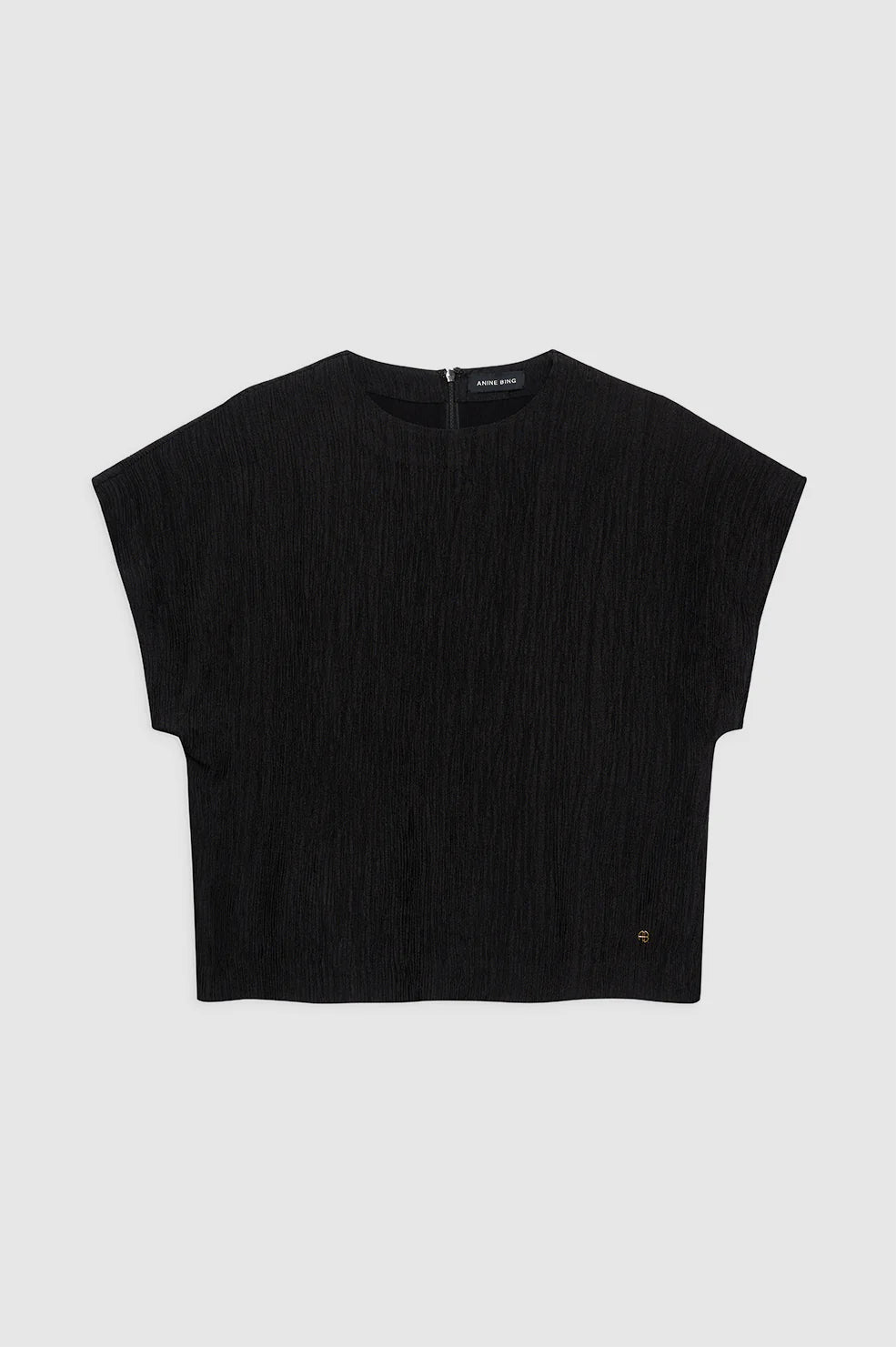 Jollie Top in Black Crinkle