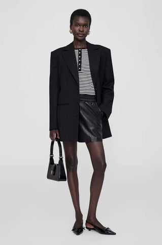 Kam Short in Black Vegan Leather