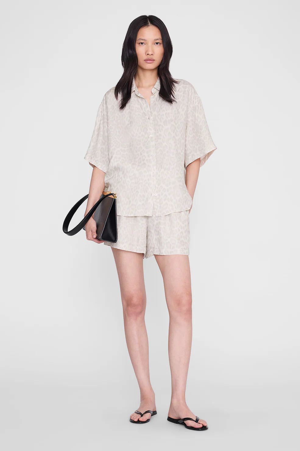 Kam Short in Washed White Leopard