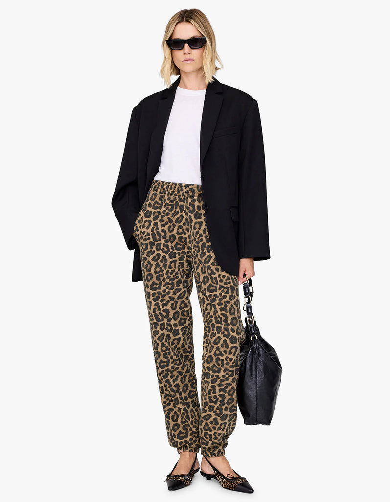 Karter Jogger Framed Monogram in Black and Brown Leopard